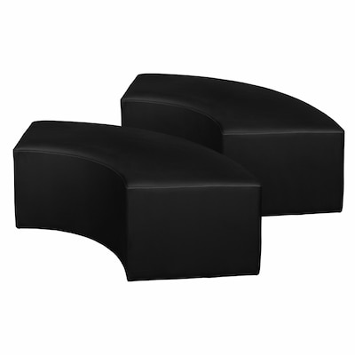 Regency Aurora Vinyl Curved Ottoman, Black, 2/Set (N6265BK2PK)