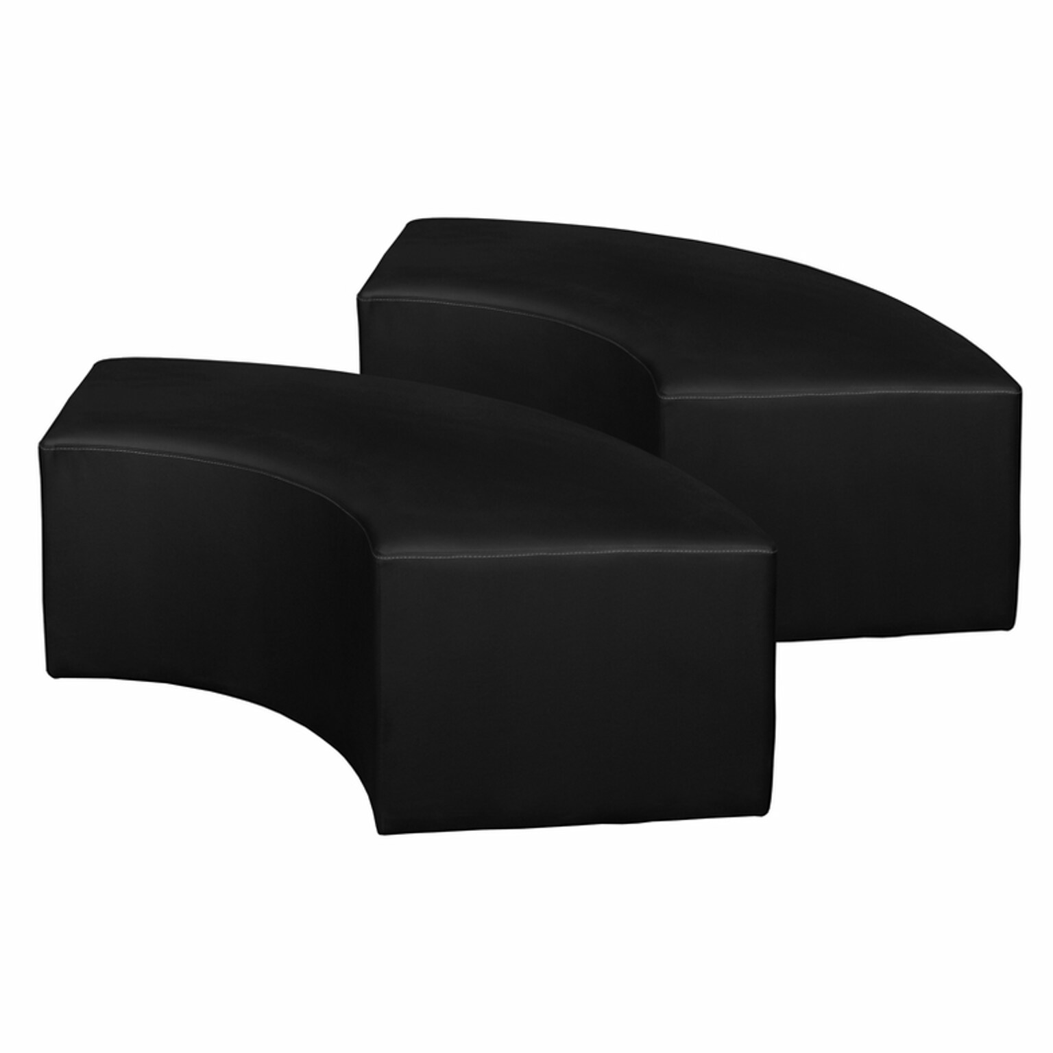 Regency Aurora Vinyl Curved Ottoman, Black, 2/Set (N6265BK2PK)