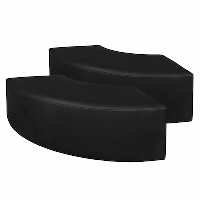 Regency Aurora Vinyl Curved Ottoman, Black, 2/Set (N6265BK2PK)