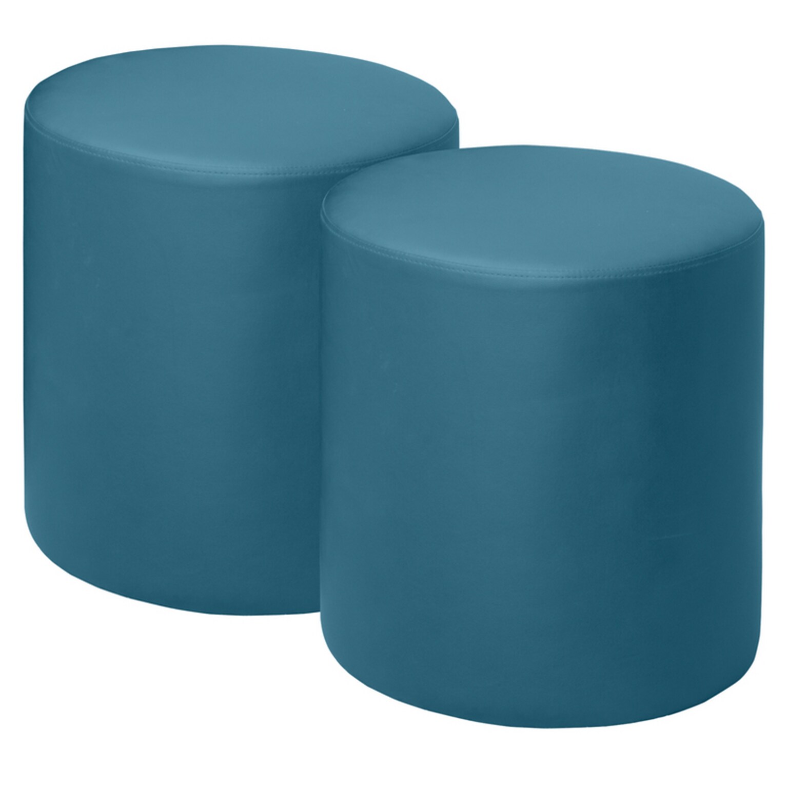Regency Logan Vinyl Round Ottoman, Peacock Teal, 2/Set (N6262PT2PK)