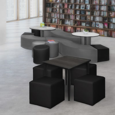 Regency Aurora Vinyl Curved Ottoman, Grey, 4/Set (N6265GY4PK)