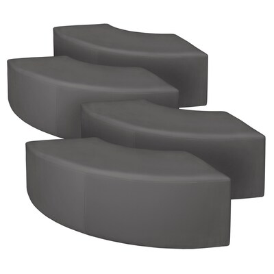 Regency Aurora Vinyl Curved Ottoman, Grey, 4/Set (N6265GY4PK)