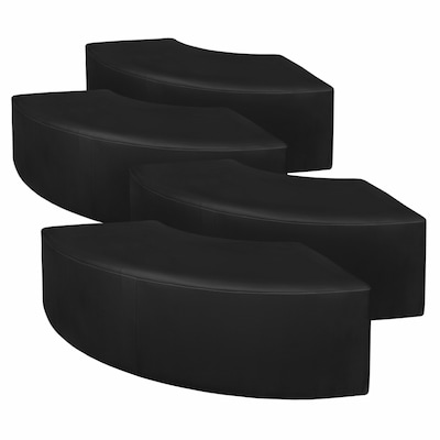 Regency Aurora Vinyl Curved Ottoman, Black, 4/Set (N6265BK4PK)