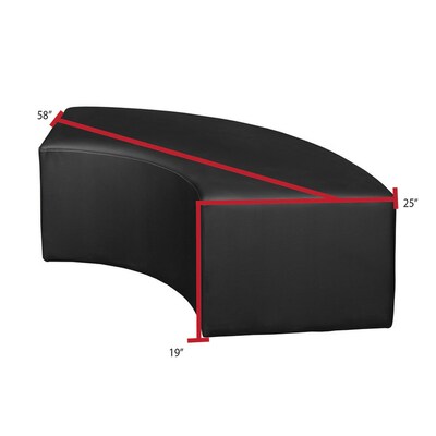 Regency Aurora Vinyl Curved Ottoman, Black, 4/Set (N6265BK4PK)