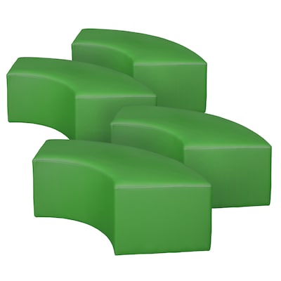 Regency Aurora Vinyl Curved Ottoman, Envy Green, 4/Set (N6265EG4PK)