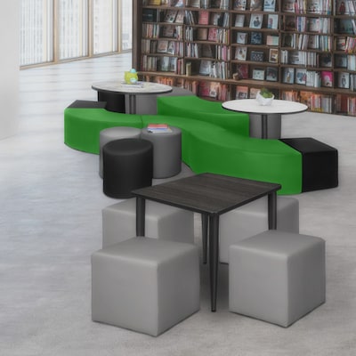 Regency Aurora Vinyl Curved Ottoman, Envy Green, 4/Set (N6265EG4PK)