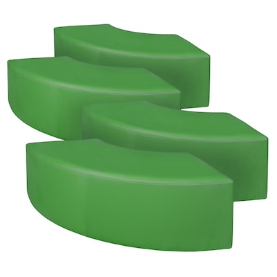 Regency Aurora Vinyl Curved Ottoman, Envy Green, 4/Set (N6265EG4PK)