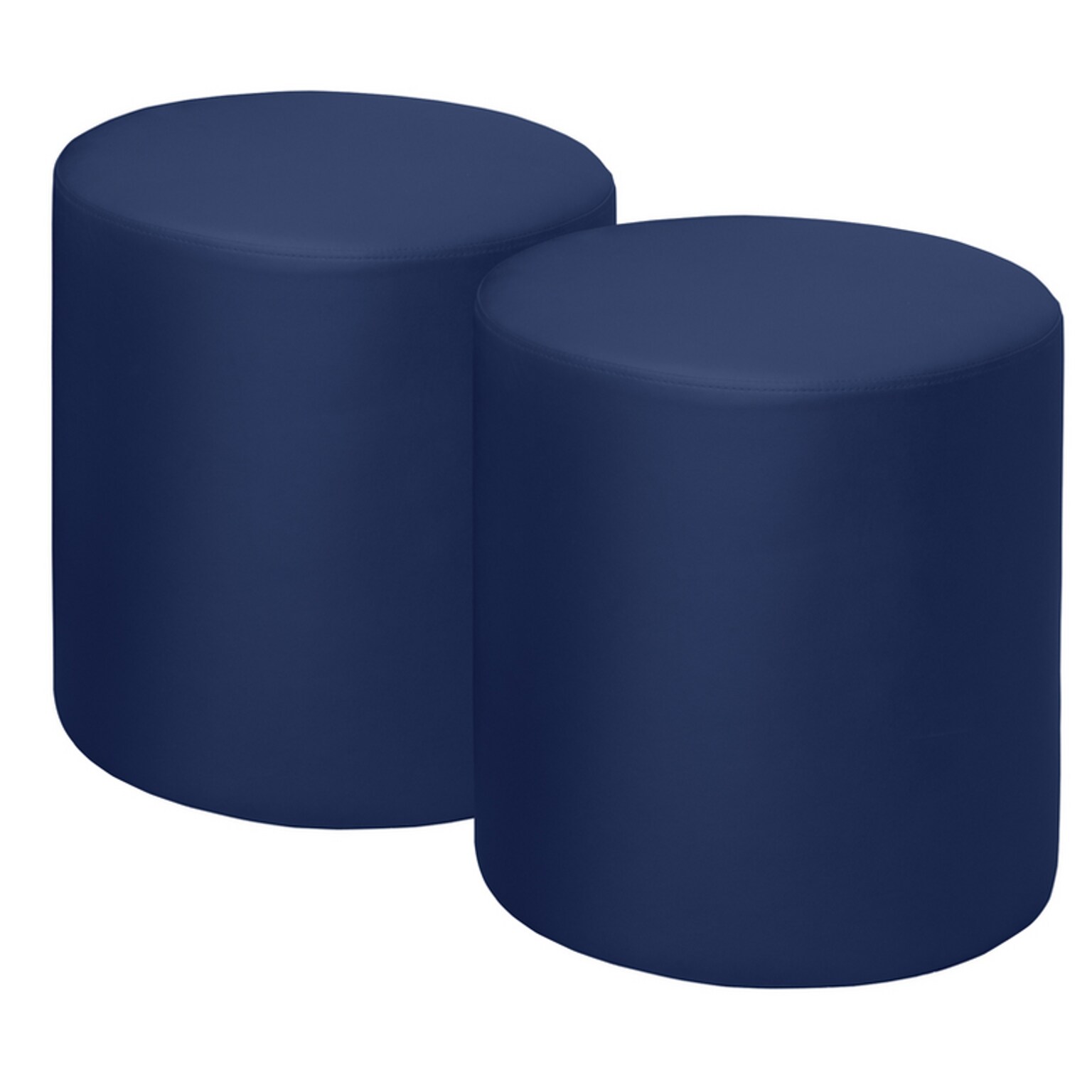 Regency Logan Vinyl Round Ottoman, Naval Blue, 2/Set (N6262NB2PK)