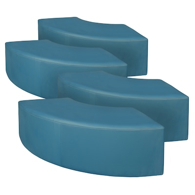 Regency Aurora Vinyl Curved Ottoman, Peacock Teal, 4/Set (N6265PT4PK)