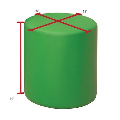 Regency Logan Vinyl Round Stool Ottoman, Envy Green (N6262EG)