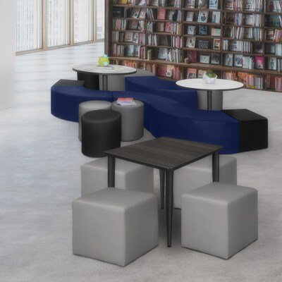 Regency Aurora Vinyl Curved Ottoman, Naval Blue, 4/Set (N6265NB4PK)