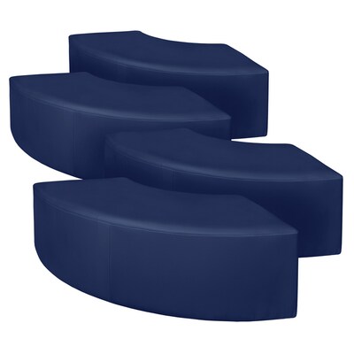 Regency Aurora Vinyl Curved Ottoman, Naval Blue, 4/Set (N6265NB4PK)