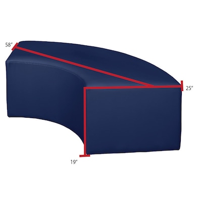 Regency Aurora Vinyl Curved Ottoman, Naval Blue, 4/Set (N6265NB4PK)