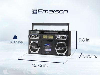 Emerson Retro Portable CD Boombox, Black (EPB-3004)