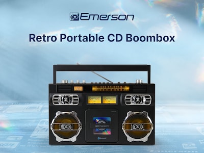 Emerson Retro Portable CD Boombox, Black (EPB-3004)