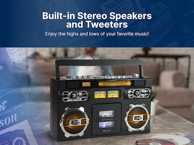 Emerson Retro Portable CD Boombox, Black (EPB-3004)