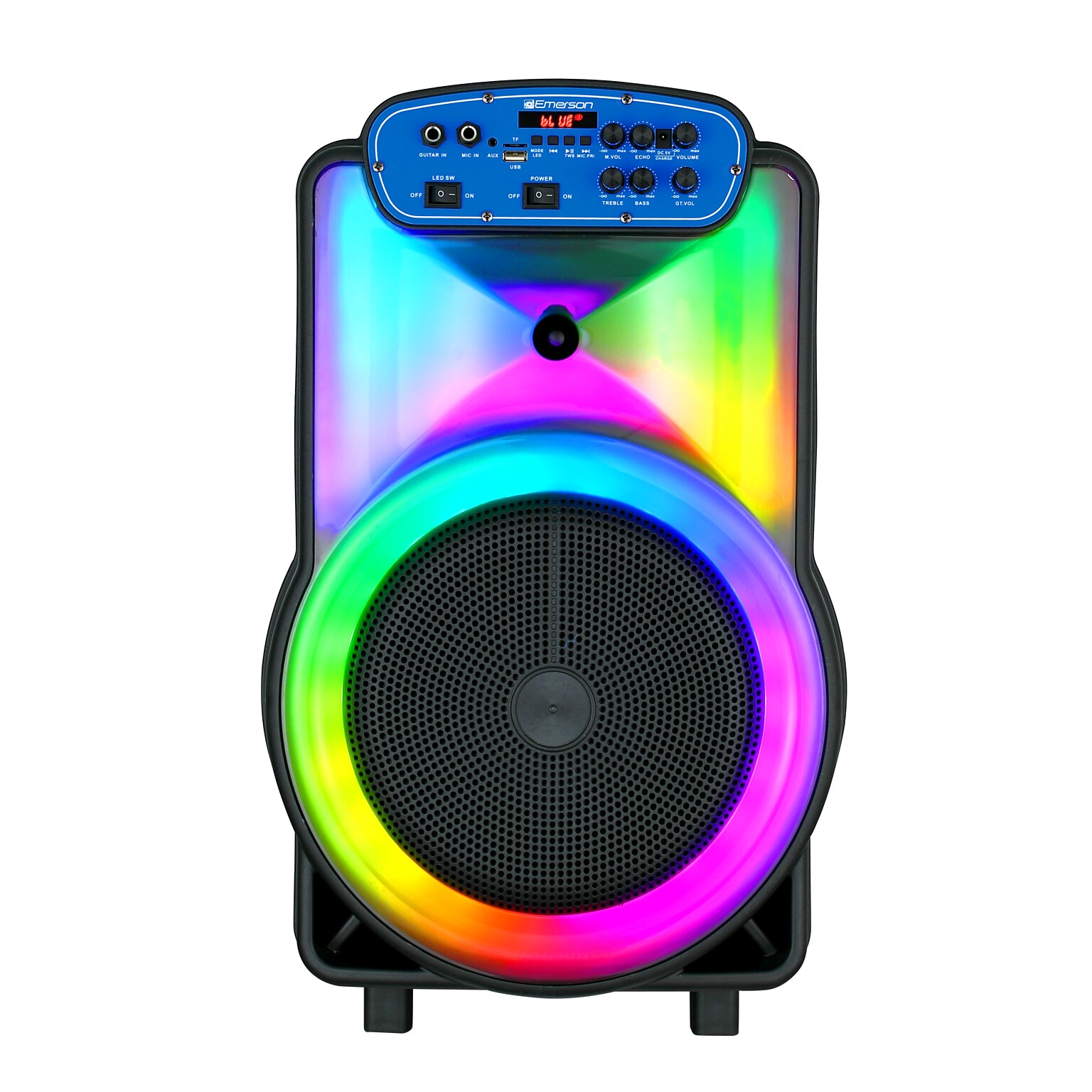 Emerson Portable Bluetooth® 12 Party Speaker with Flame Lighting, Black (EDS-1220)