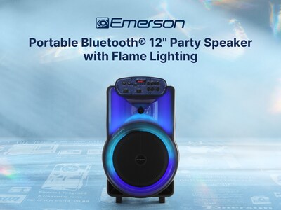 Emerson Portable Bluetooth® 12 Party Speaker with Flame Lighting, Black (EDS-1220)