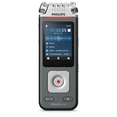 Philips VoiceTracer Digital Audio Voice Recorder, 8GB, Anthracite/Chrome (DVT6115)