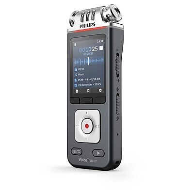 Philips VoiceTracer Digital Audio Voice Recorder, 8GB, Anthracite/Chrome (DVT6115)