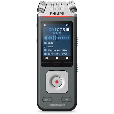 Philips VoiceTracer Digital Meeting Recorder, 8GB, Anthracite/Chrome (DVT8115)