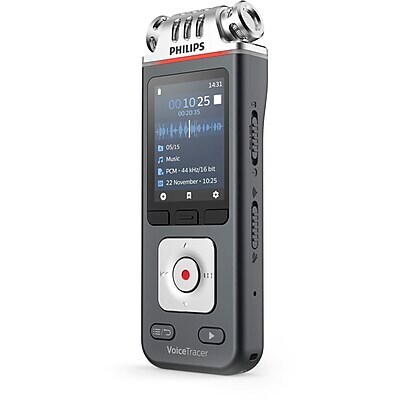 Philips VoiceTracer Digital Meeting Recorder, 8GB, Anthracite/Chrome (DVT8115)