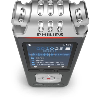 Philips VoiceTracer Digital Meeting Recorder, 8GB, Anthracite/Chrome (DVT8115)