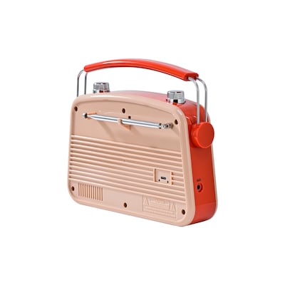 Emerson Retro Rechargeable Portable Bluetooth Radio, Cream (EAS-3009-CR)