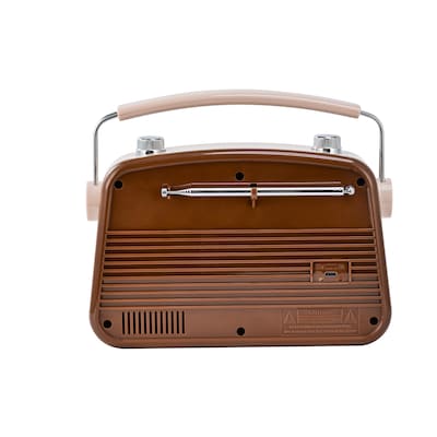 Emerson Retro Rechargeable Portable Bluetooth Radio, Espresso (EAS-3009-ES)