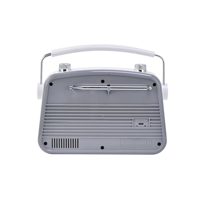Emerson Retro Rechargeable Portable Bluetooth Radio, Gray (EAS-3009-GY)