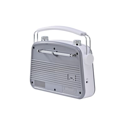 Emerson Retro Rechargeable Portable Bluetooth Radio, Gray (EAS-3009-GY)