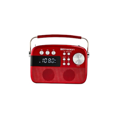 Emerson Retro Rechargeable Portable Bluetooth Radio, Red (EAS-3010-RD)