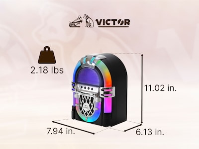 Victor BLVD Mini Bluetooth Jukebox, Black (VDTJ-1000-BK)