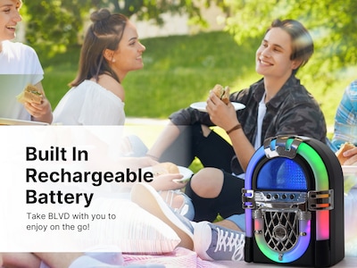 Victor BLVD Mini Bluetooth Jukebox, Black (VDTJ-1000-BK)