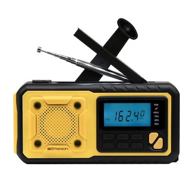 Emerson Emergency AM/FM Radio with Weather Band and Power Bank, Yellow (ER-7051)