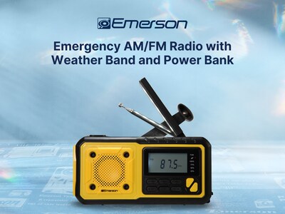 Emerson Emergency AM/FM Radio with Weather Band and Power Bank, Yellow (ER-7051)