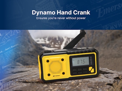 Emerson Emergency AM/FM Radio with Weather Band and Power Bank, Yellow (ER-7051)