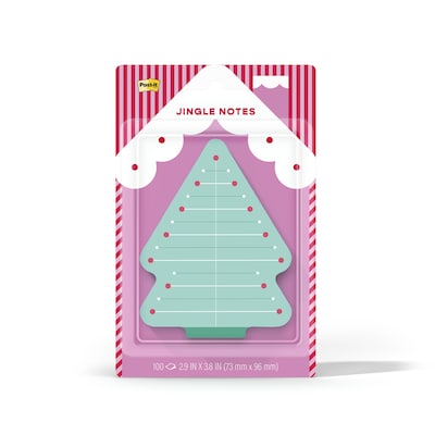 Post-it Jingle Tree Sticky Notes, 2.9 x 3.8, 100 Sheets/Pad (HOL26-JN-TR)