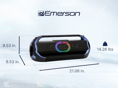 Emerson Triad Grip XL Portable Bluetooth LED Party Speaker, Black (EDSP-5001)