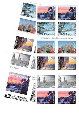 USPS Winter Landscapes Forever 20 Postage Stamps (FOR-LANDSCAP-20)