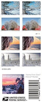 USPS Winter Landscapes Forever 20 Postage Stamps (FOR-LANDSCAP-20)