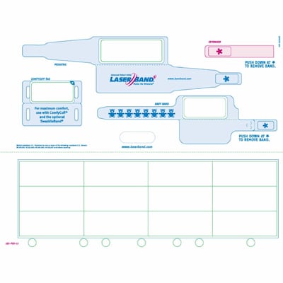 Zebra LaserBand Pediatric and Infant Paper/PET Wristbands and Labels, 8.5 x 11 Full Sheet, 1000 Sheets (LB2-PED-L3)