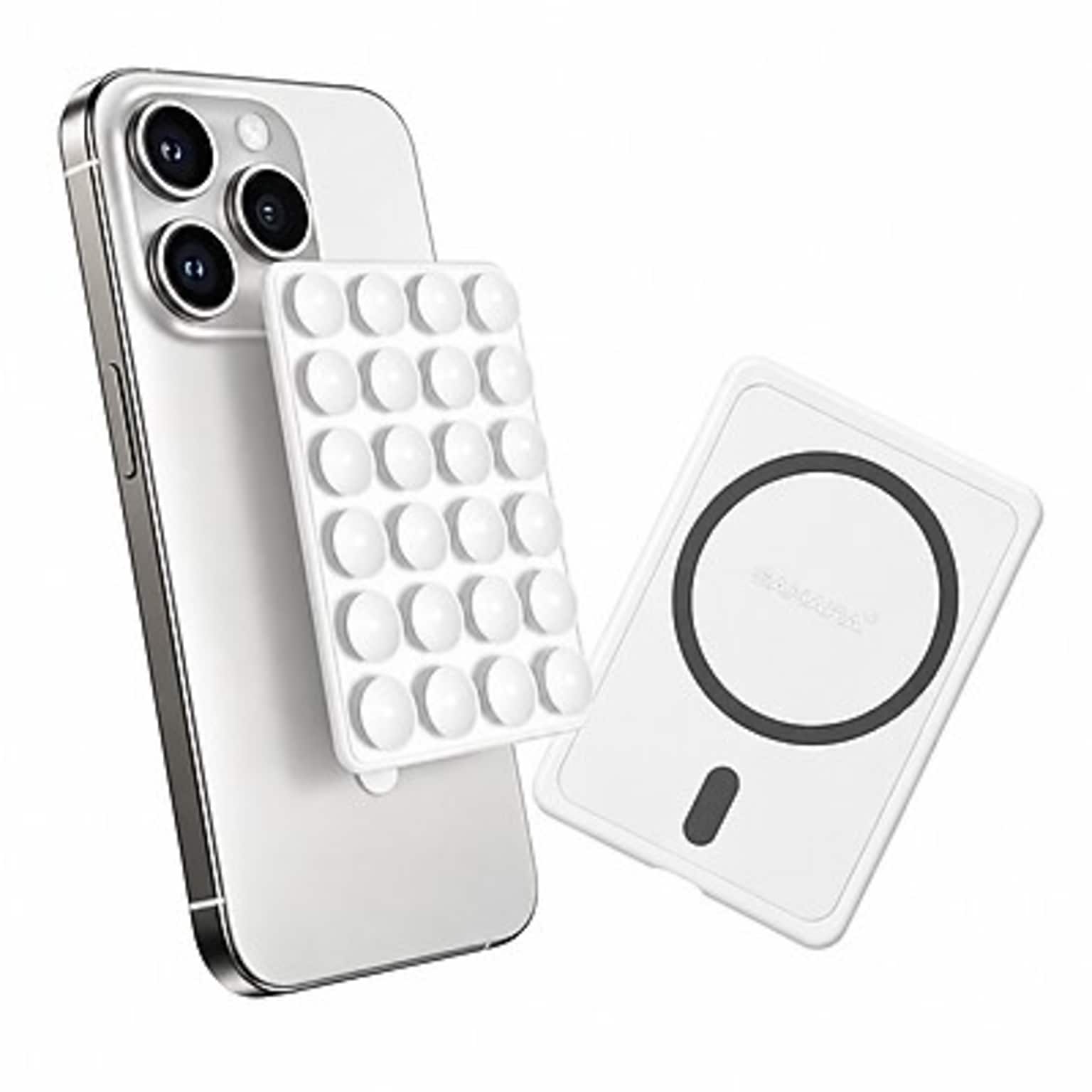 SaharaCase MagSafe Magnetic Suction Cup Phone Mount with Adapter Ring, White, (CP01213)