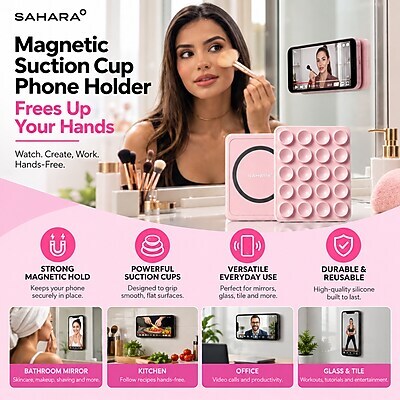 SaharaCase MagSafe Magnetic Suction Cup Phone Mount with Adapter Ring, Pink, (CP01214)