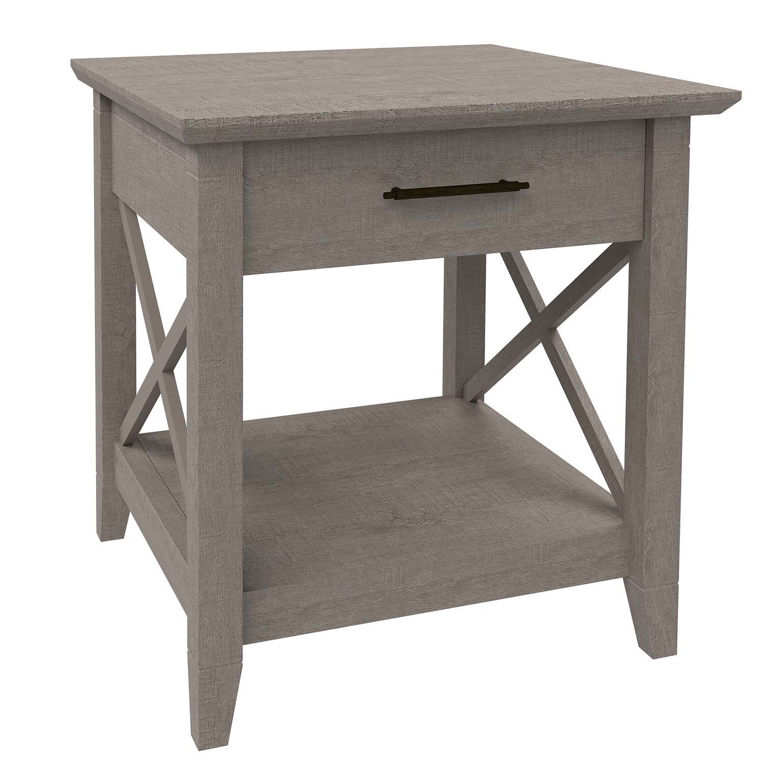 Regency Key West 20W Wooden End Table, Washed Gray (KWT120WG)