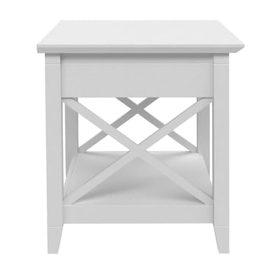 Regency Key West 20"W Wooden End Table, Pure White Oak (KWT120WT)