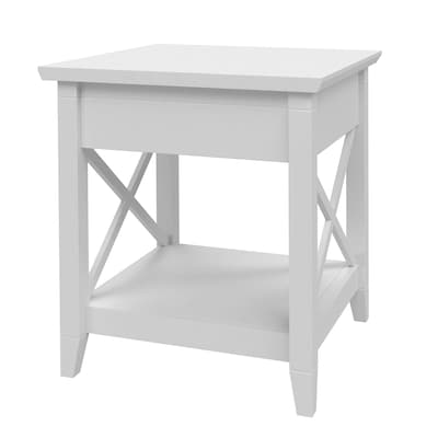 Regency Key West 20"W Wooden End Table, Pure White Oak (KWT120WT)
