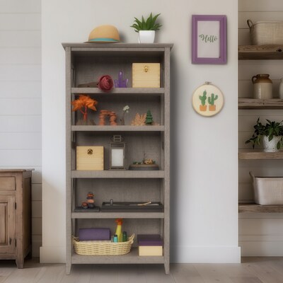 Regency Key West 66H 5-Shelf Bookcase, Washed Gray (KWB132WG-03)