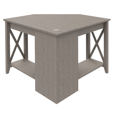 Regency Key West 34"W Small Corner Computer Desk, Washed Gray (KWD134WG-03)