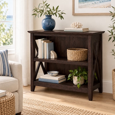 Regency Key West 30H 2-Shelf Bookcase with Adjustable Shelf, Black Cherry (KWB124BC-03)